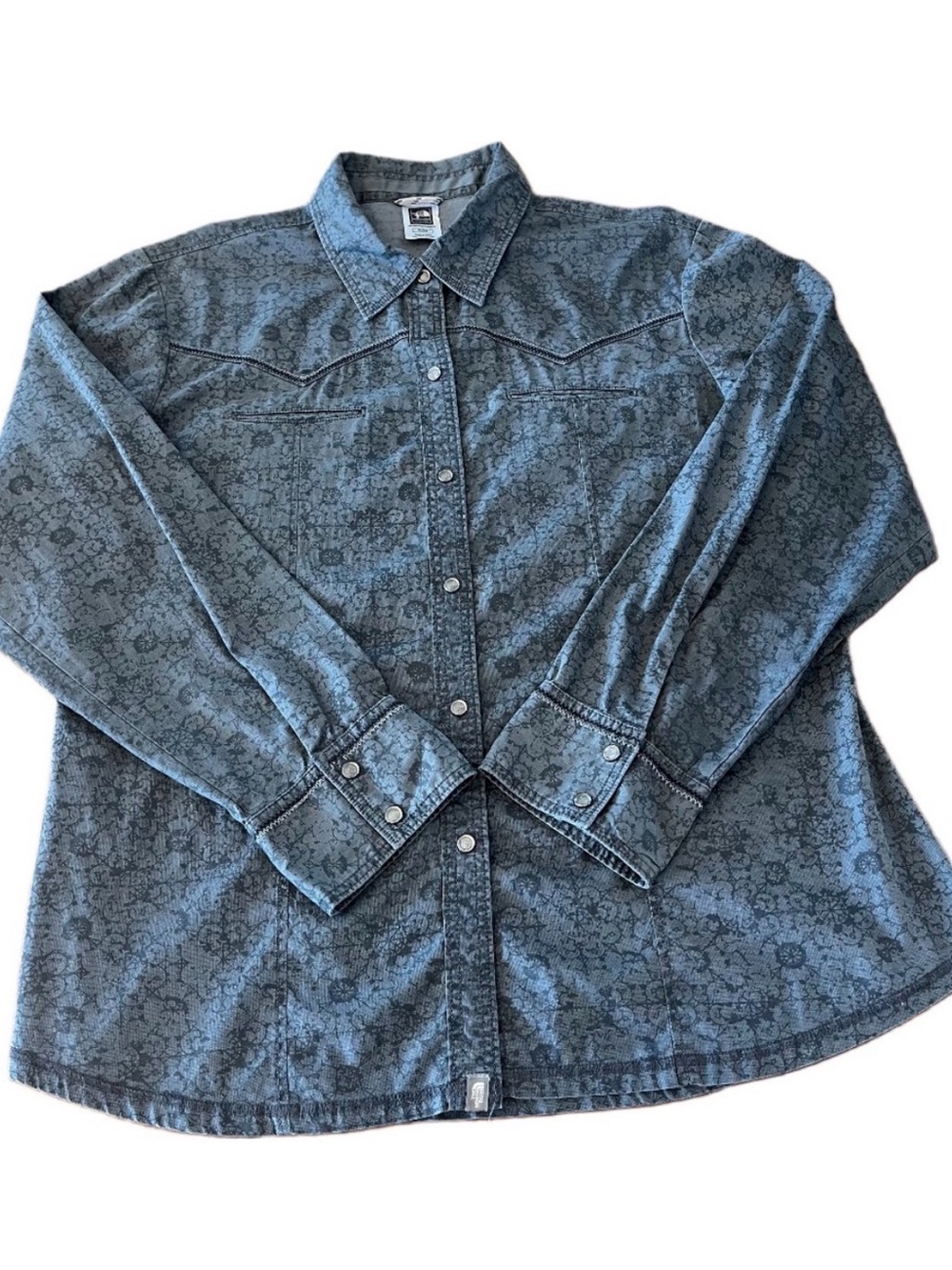 The North Face A5 Series Western Snap Shirt Floral Grey XL
